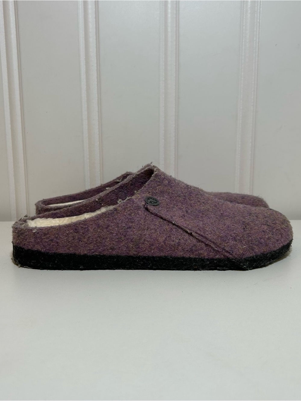 Birkenstock zermatt purple wool sandals mule clogs